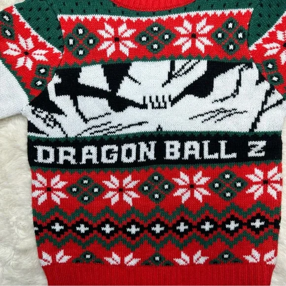 Dragon Ball Z Holiday Sweater Red/Green/White/Black Size 6 - Picture 3 of 16